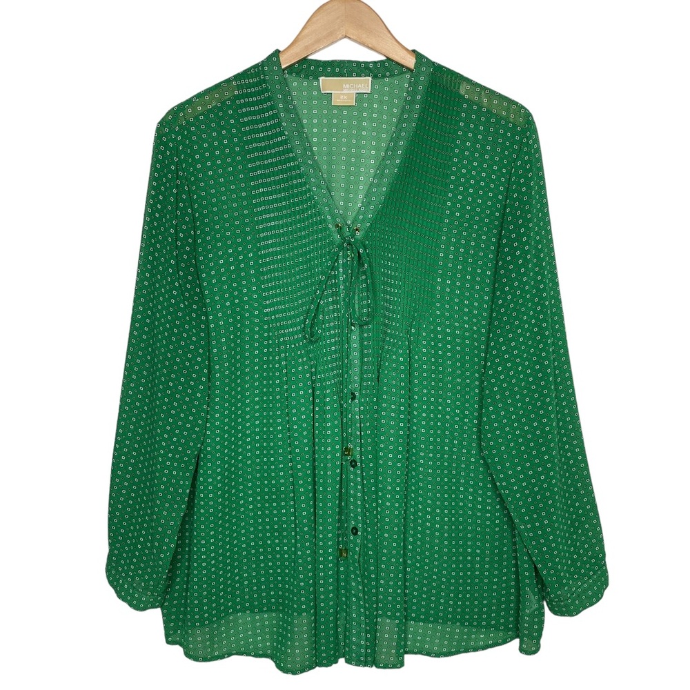 Michael Kors Pleated Button Down Blouse